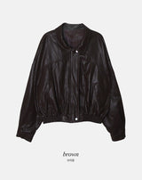 EW Collar Crop Leather Blouson (2color)