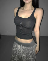 rainbow piece cross mini top(3 color)