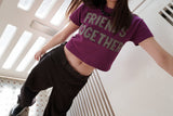  Friends Together Patchwork T Shirt - Purple (Fit Type)