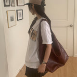 [Daily Bag👜] レザーショルダーバッグ [レッド]