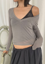 DRAWING MESH SLEEVELESS (3color)