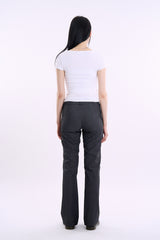 Solid slim wide-neck T-shirt