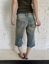 Midi Capri Half-Length Vintage Denim Pants