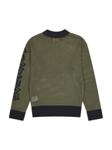 MULTI SKULL MESH KNIT (OLIVE/NAVY)