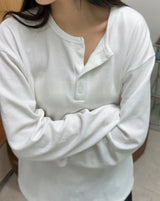 Para Soft Henley Neck Long Sleeve Tee