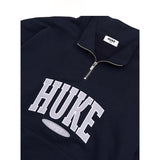HUKE Logo Navy Half zip-up MTM