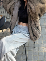 [Unisex] Fur 2way hood zip up(4color)