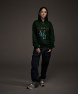 W BLUEBIRD HALF ZIP-UP SWEATSHIRT GREEN