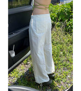 WIDE TUCK NYLON PANTS
