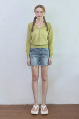 Sorbet Button Cardigan [Olive]