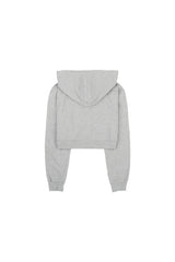 クロップロゴフードジップアップ (GRAY)