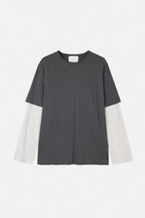 Waffle damage layered long sleeve
