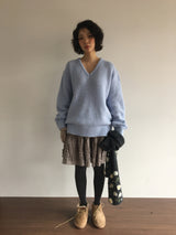 [MD Pick]ヒメウールタッチVネックニット
