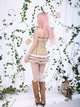 Rosé Isle Vintage Lace-Up Strap Top Elegant Fitted Design Summer Vest