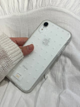 dot phonecase 半透明ドット柄ケース ホワイト
