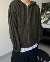 CB Track Knit Hood Zip-up (4C)