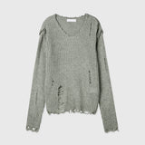 No.1168 ダメージVシンニット (3color)