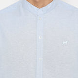 MON AKITA - Tora Men Short Sleeve Shirt Blue