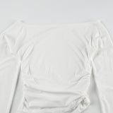 off-shoulder lace strap long-sleeve t-shirt