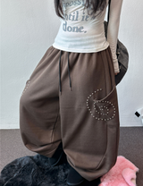 ロリースタディッドポケットバルーンワイドロングパンツ🩷🩶 3カラー