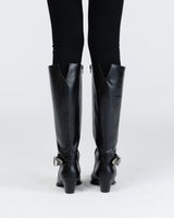 Western buckles long boots
