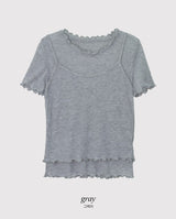 #ウェーブポイントショートスリーブTシャツ＋スリーブレスセット(3color)