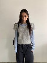 スビットラウンドヘアー半袖ニット