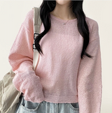 アイドルリネンサマーバックルラウンドニット