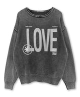 LOVE Print Garments Washed Roll-neck Knit_Charcoal