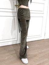 1072. Velvet shirring sk-pt (3color)