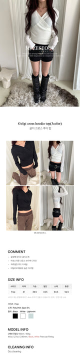 Golgi cross hoodie top(3color)