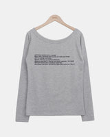 Mre Boat-Neck Lettering Long-Sleeve T-Shirt