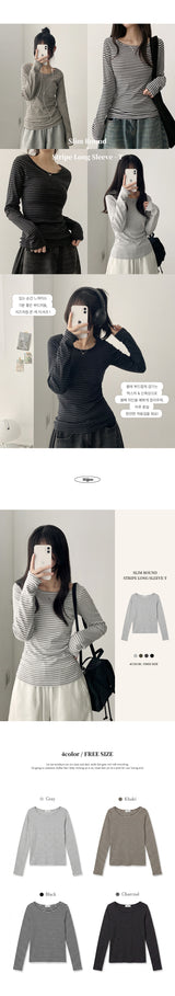 Brae U-Neck Dangara Round Long Sleeve T-Shirt