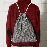 LOGO GINGHAM CHECK GYM SACK / BLACK