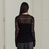 Diamond Sheer Knit Cardigan (BLACK)