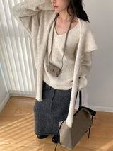 コレクションウールレイヤードVネックニット