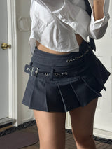 Conical eyelet belt skirt