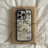 [Mademoment] cozy drawing pattern design iphone epoxy case