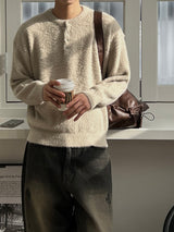 Hazy Angora Henley Neck Knit (6 Colors)