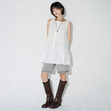 アイレットエンブロイダリーミニワンピース  (White)