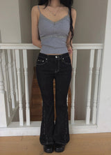Boel Non-Fade Stud Denim Low Bootcut Pants