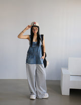Patch Colored Denim Overall Overalls