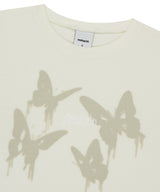 ピグメントバタフライゴスクロップTシャツ_アイボリー