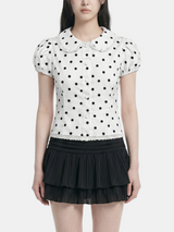 Adela Dot Lace Blouse