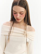 ミンキーオフショルダーTシャツ (Ivory)