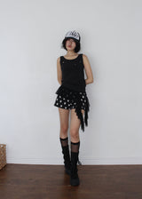 EYELET FRILL SLEEVELESS