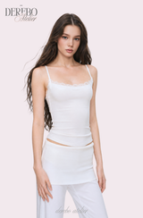 アンナ レース カーディガン トレーニング スリーピース セット (Sleeveless cardigan, pants)