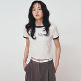 NICOLE SIGNATURE RINGER CROP TOP_WHITE