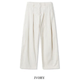 Matty Wool Deep Tuck Wide Slacks