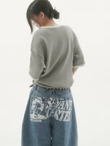 デイイングワッフルショートスリーブTシャツ -5C